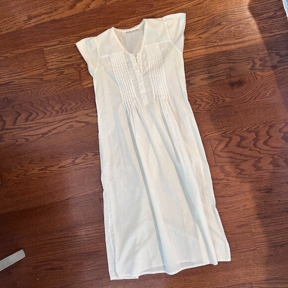 Lewis Frimel Cottagecore Pintuck Cap Sleeve Cotton Nightgown Size Small - Picture 2 of 14